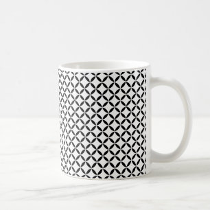 Taza De Café Enrejado inspirado marroquí blanco negro de