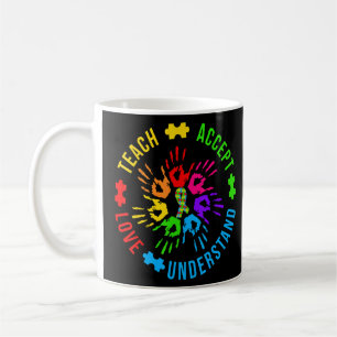 Taza De Café Enseñanza de autismo para conciencia aceptan compr