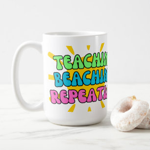 Taza De Café Enseñanza, playa, repetición con sol