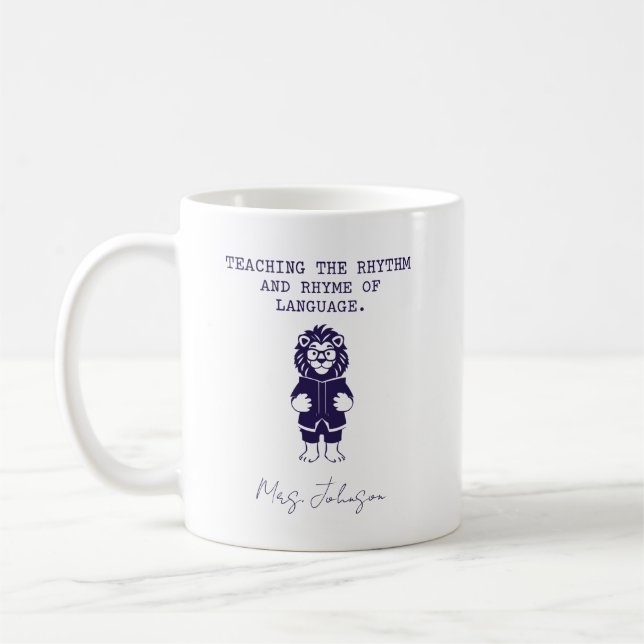 Taza De Café Enseñanza Ritmo Rima del Idioma Inglés (Izquierda)