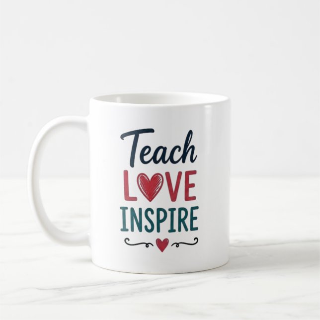 Taza De Café Enseñar Amar Inspirar (Izquierda)