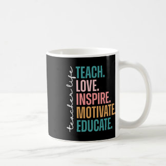 Taza De Café Enseñar Amar Inspirar Motivar De Vuelta a la Escue