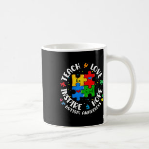 Taza De Café Enseñar Amor Esperanza Inspira Autismo Conciencia