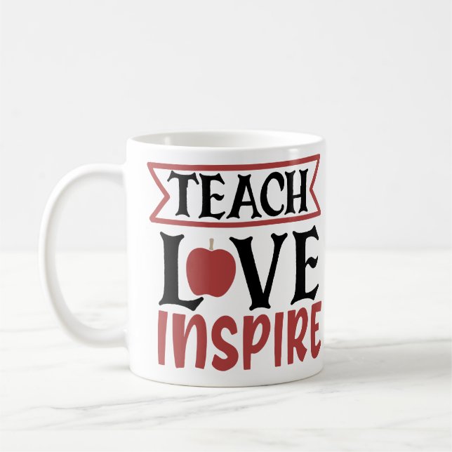 Taza De Café Enseñar Amor Inspirado  (Izquierda)
