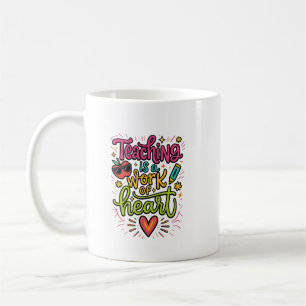 Taza De Café Enseñar es un Trabajo del Corazón Profesor Colorid