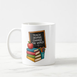 Taza De Café Enseñar Inspirar Cambiar El Mundo Profesor 