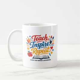 Taza De Café Enseñar - Inspirar - Repetir 