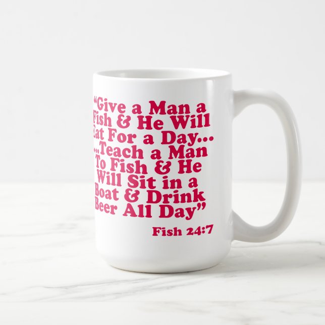 Taza De Café Enseñe a un hombre a pescar (Derecha)