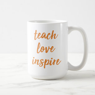 Taza De Café Enseñe al amor inspiran el   frase inspiradora