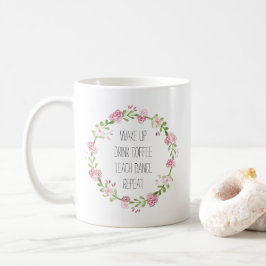 Taza De Café Enseñe danza a la guirnalda floral