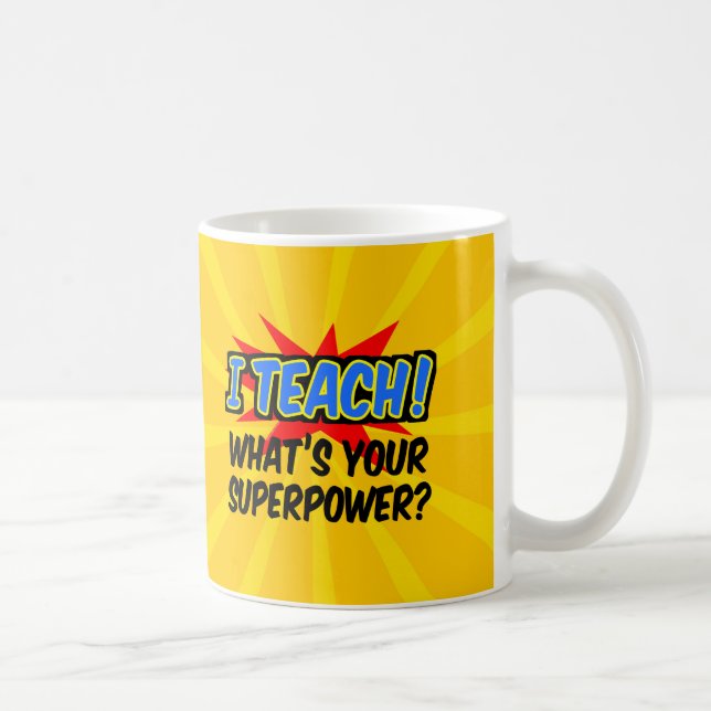 Taza De Café Enseño cuál es tu superhéroe maestro (Derecha)