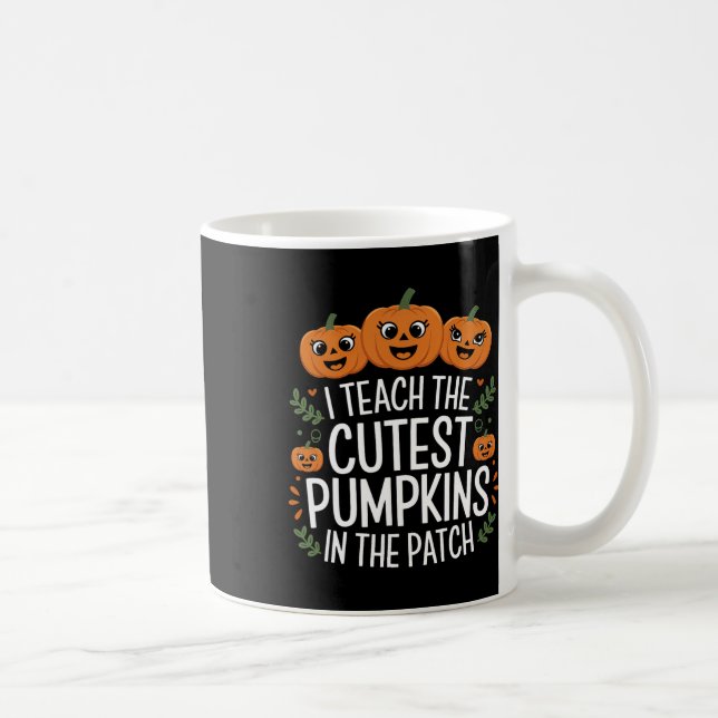 Taza De Café Enseño Las Calabazas Más Cuidadosas En El Fa Del P (Derecha)
