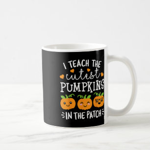 Taza De Café Enseño Las Calabazas Más Cuidadosas En La Hallowee