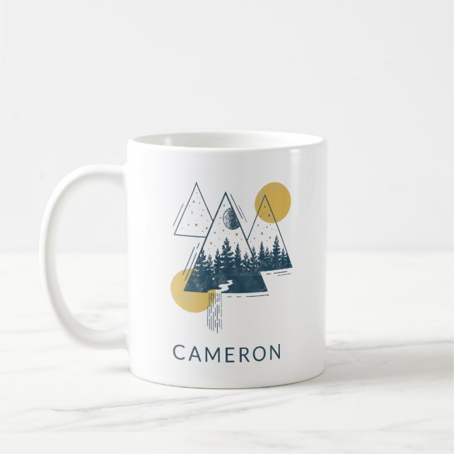 Taza De Café Entorno de naturaleza geométrica moderno personali (Izquierda)