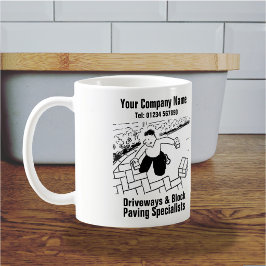 Taza De Café Entradas de coches y pavimento de bloques Dibujo a