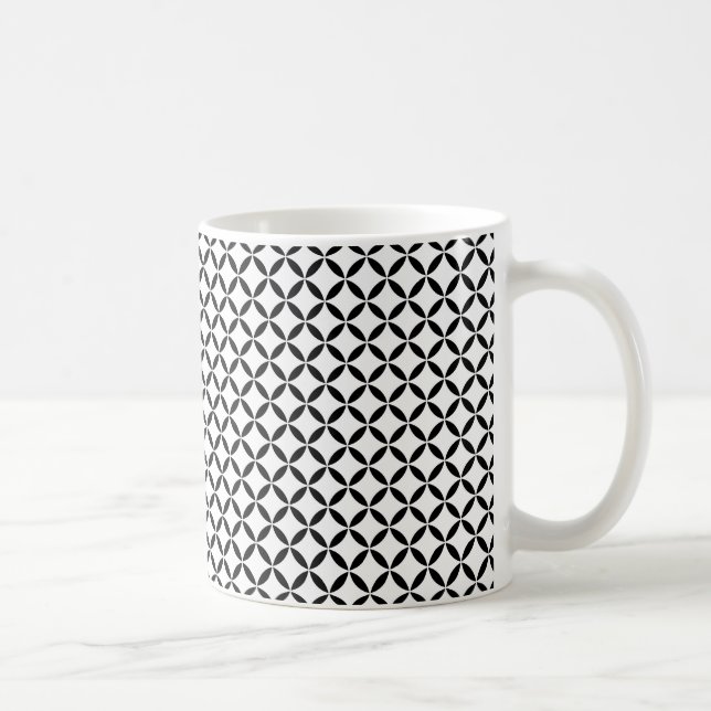 Taza De Café Entramado de cuarzo de cuarzo de color blanco negr (Derecha)