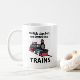 Taza De Café Entrena Varias Paradas Pero Un Tren De Destino
