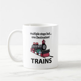 Taza De Café Entrena Varias Paradas Pero Un Tren De Destino