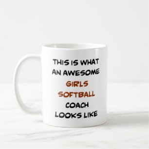 Taza De Café entrenador de chicas de softbol, impresionante
