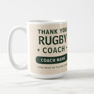 Taza De Café Entrenador de equipo de rugby moderno jugador