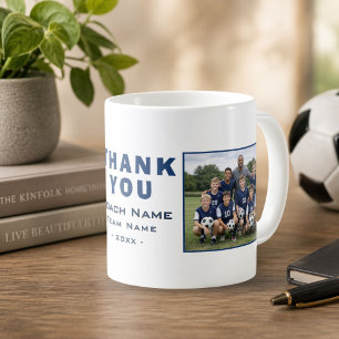 Taza De Café Entrenador de Fútbol Foto de Agradecimiento al Equ