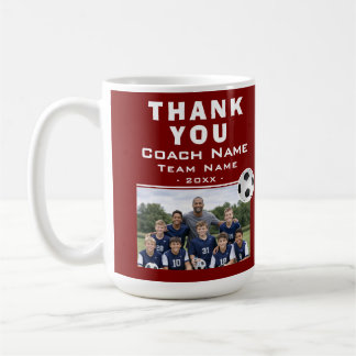 Taza De Café Entrenador de Fútbol Foto del Equipo Nota de agrad