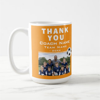 Taza De Café Entrenador de Fútbol Foto del Equipo Nota de agrad