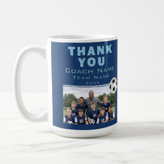 Taza De Café Entrenador de Fútbol Foto del Equipo Nota de agrad