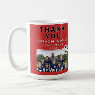 Taza De Café Entrenador de Fútbol Foto del Equipo Nota de agrad