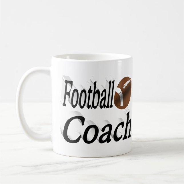 Taza De Café Entrenador de fútbol medio texto Café Mug (Izquierda)