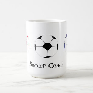 Taza De Café Entrenador de Fútbol - Tres Balones de Fútbol Colo