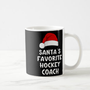 Taza De Café Entrenador de Hockey Favorito del Santa de Navidad