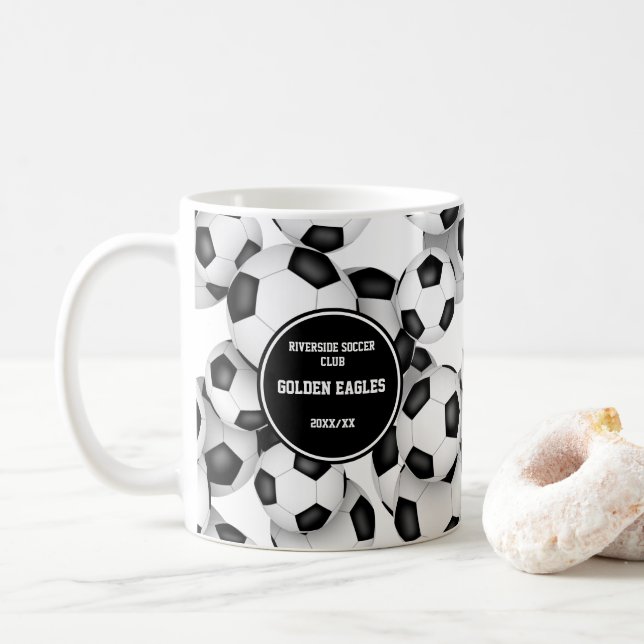 Taza De Café entrenador de patrón de pelotas de fútbol regalo c (Con donut)