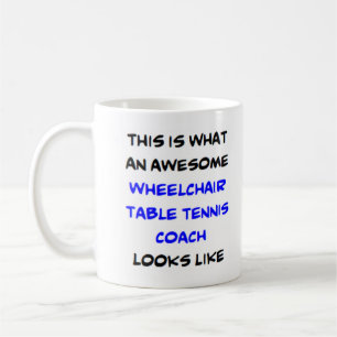 Taza De Café entrenador de tenis de mesa en silla de ruedas, in