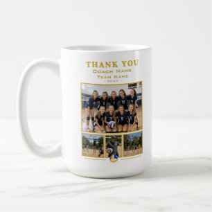 Taza De Café Entrenador de Voleibol Collage Equipo 4 Foto