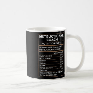 Taza De Café Entrenador Instruccional de Maestros Datos Nutrici