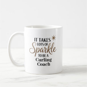 Taza De Café Entrenador Personalizado de Curling con Brillo