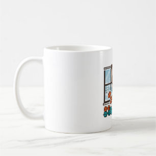 Taza De Café Entrenamiento de renos divertido arte de Navidad