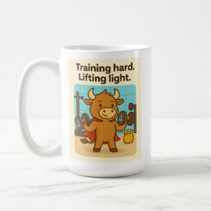 Taza De Café Entrenamiento duro. Lifting Light. Bullio Personal