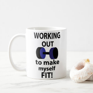 Taza De Café Entrenando Pesas de Entrenamiento Entrenando