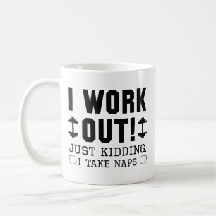 Taza De Café Entreno en serio, solo bromeo, tomo siestas