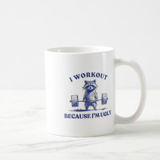 Taza De Café Entreno porque soy mapache feo levantando cuerpo d