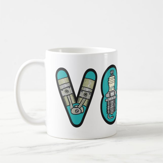 Taza De Café Entusiasta del coche de Petrolhead V8 (Izquierda)