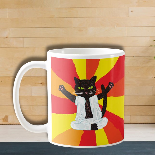 Taza De Café Entusiasta del gurú del gato regalo de yoga medita (Subido por el creador)