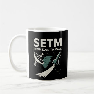 Taza De Café Enviar a Elon a Mars SETI Parody Logo Mug