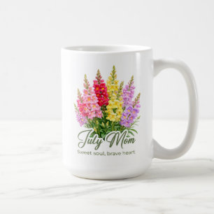 Taza De Café Envoltorio de Flor de Cumpleaños de Julio Inspirad