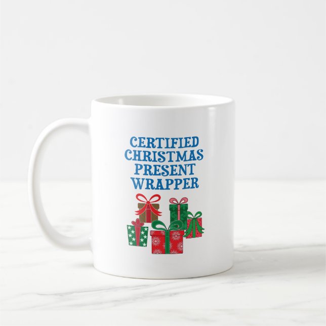 Taza De Café Envoltura de regalo navideño certificado (Izquierda)