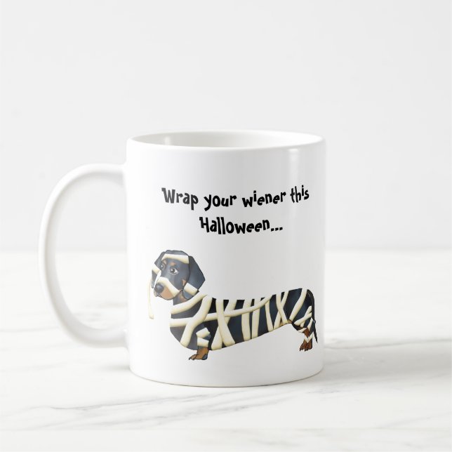 Taza De Café Envuelva su Dachshund de la salchicha de Frankfurt (Izquierda)