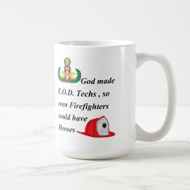 Taza De Café EOD - Héroes del bombero (Derecha)