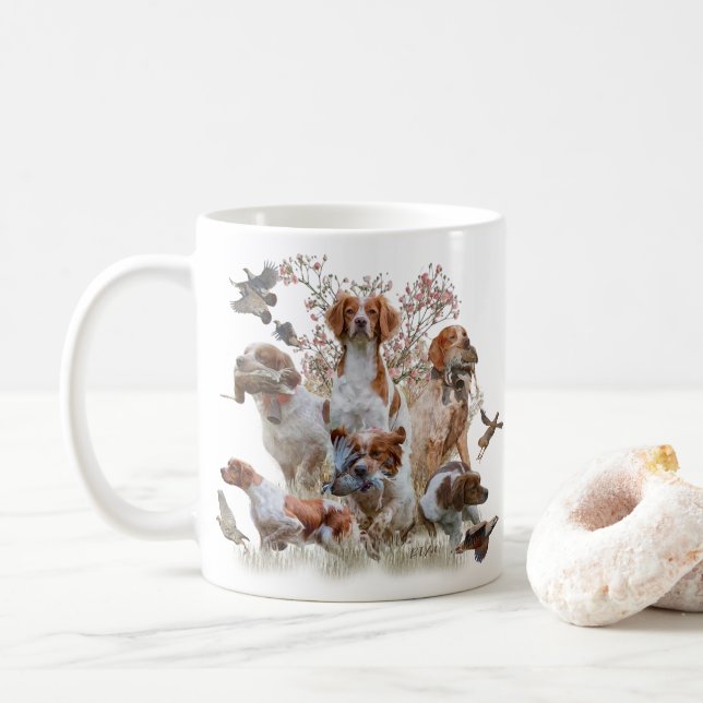 Taza De Café Epagneul Breton, Bretaña Spaniel (Con donut)